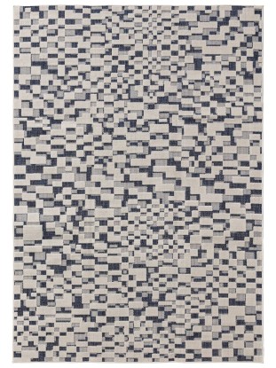 Alfombra de exterior & interior Kaleo Azul/Blanco 200x140cm, Benuta