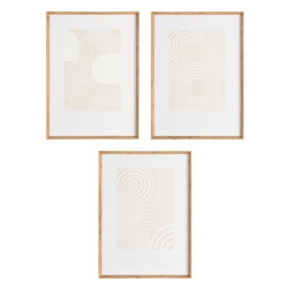 Cuadro relieve 3/m blanco madera 52,50 x 3,50 x 72 cm, Wood Nature