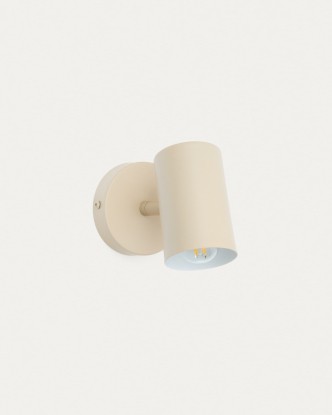 Aplique de pared Manie de metal con acabado texturizado beige, Kave Home