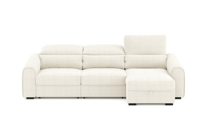 Damon – Sofá modular chaise longue reversible de 3 Plazas con cofre beige con tela ''easy clean'', Luma Home