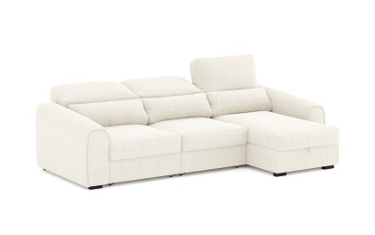 Damon – Sofá modular chaise longue reversible de 3 Plazas con cofre beige con tela ''easy clean'', Luma Home