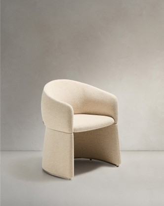 Silla Bosca de chenilla beige, Kave Home