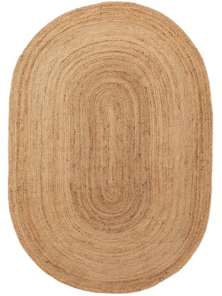 Alfombra de yute oval Jutta Marrón claro 160x230 cm, Benuta