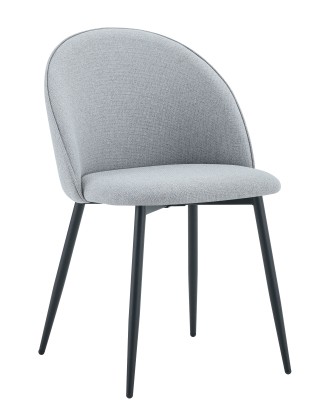 Silla tapizada gris claro Lya con tela''easy clean'', Luma Home