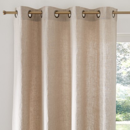 Cortina de lino lavado con ojales, Onega - NATURAL 220x135, La Redoute