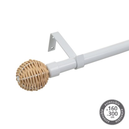 Barra extensible 160-300 metal blanco, Unimassa