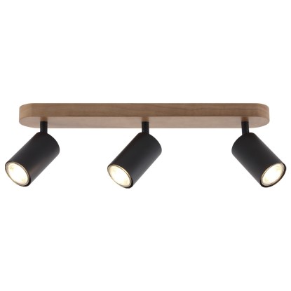 REGLETA 3L PIREO NEGRO-MADERA 3 X 50W GU-10, AJP