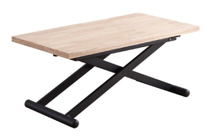 Mesa centro elevable y extensible natural 110 x 57 cm roble nordish / negro, Adec Group