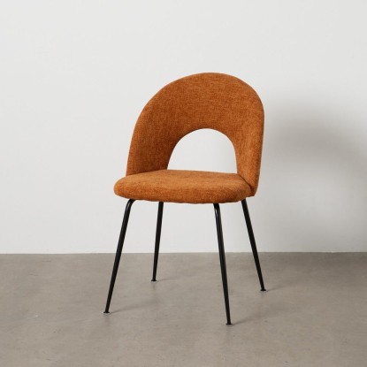 Silla marrón tejido-metal contract 49 x 60 x 81 cm, Wood Nature