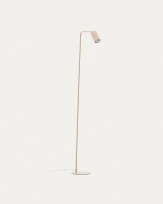 Lámpara de pie Manie de metal con acabado texturizado beige, Kave Home
