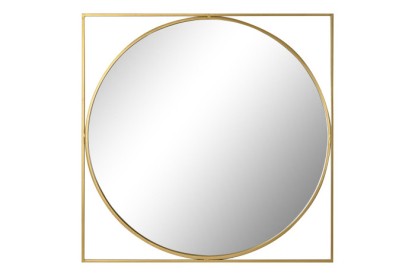 ESPEJO HIERRO CRISTAL 85,5X3X85,5 DORADO, Wabitap