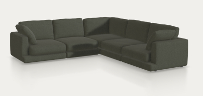 Sofá rinconero Gala 6 plazas Tejido personalizado Austin Verde Oscuro 300 x 300 cm, Kave Home