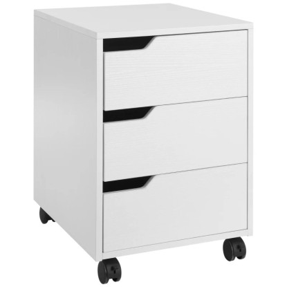 HOMCOM Cajonera de Oficina con Ruedas Mueble Archivador con 3 Cajones, Aosom