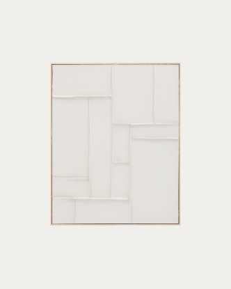 Cuadro Klis de lino con formas geométricas blanco 80 x 100 cm, Kave Home