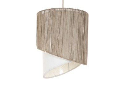 LAMPARA TECHO YUTE METAL 40X40X50 NATURAL MARRON, Wabitap