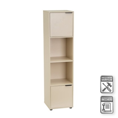 Estantería 2 puertas mei pb greige 30 x 29 x 119 cm, Unimassa