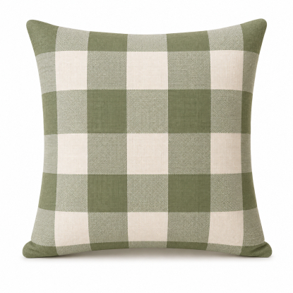 Cojin 100 % Algodon 45x45 Verde Celadon Cuadro, Really Nice Things