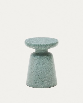 Mesa auxiliar exterior Mesquida de terrazo verde Ø 39 cm, Kave Home