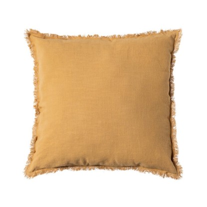 Cojín mostaza 70% algodón / 30% lino 40 x 40 cm, Wood Nature