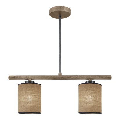 BARRA 2L BERTA NEGRO- MADERA 2 X 60W E-27, AJP