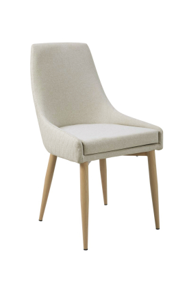 Silla tapizada crema Sira con tela ''easy clean'', Luma Home