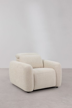 Peggy - Sillón reclinable eléctrico tapizado Peggy - Chenilla Beige Crema, Sklum