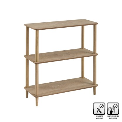 Estantería 3 baldas mdf-pino 80 x 34 x 82 cm, Unimassa