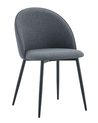 Silla tapizada gris oscuro Lya con tela ''easy clean'', Luma Home