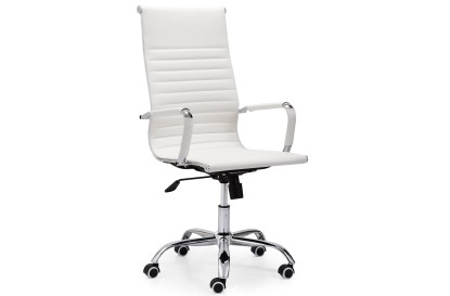 Sillón giratorio letter símil piel blanco, Adec Group