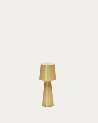 Lámpara de mesa pequeña Arenys de metal con acabado pintado dorado, Kave Home