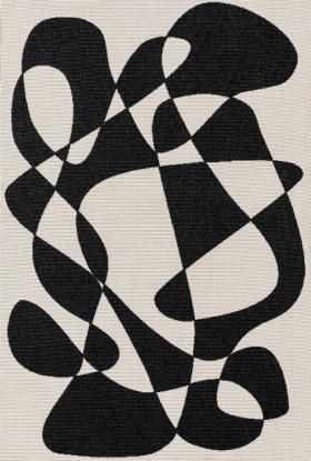 Alfombra de exterior & interior Taro Blanco y Negro 200x290, Benuta