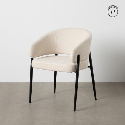 Silla blanco tejido-metal contract 60 x 57 x 79 cm, Wood Nature