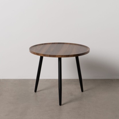 Mesa auxiliar marrón dm-metal salón 60 x 60 x 49,50 cm, Wood Nature