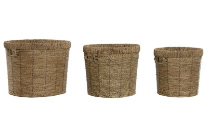 MACETERO SET 3 FIBRA METAL 36X36X29 MARRON, Wabitap