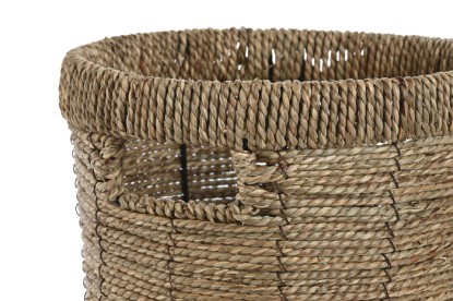 MACETERO SET 3 FIBRA METAL 36X36X29 MARRON, Wabitap