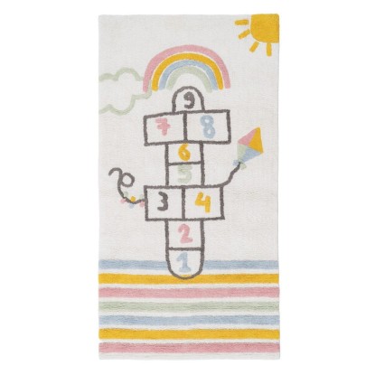 Alfombra algodón infantil dormitorio 175 x 90 cm, Wood Nature