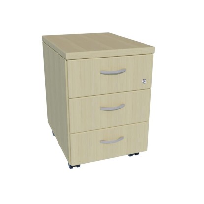 CAJONERAS DE MELAMINA CON RUEDAS 3 CAJONES (HAYA) 58x40, Euromof