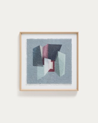 Cuadro Veluni de papel reciclado multicolor 60 x 60 cm, Kave Home