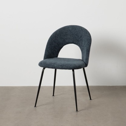 Silla azul tejido-metal contract 49 x 60 x 81 cm, Wood Nature