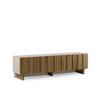 MUEBLE TV MARLO 4P 180CM CREMA/ROBLE OSCURO, Marckeric