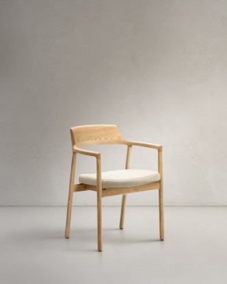 Silla desenfundable Alocs de madera maciza de roble con acabado natural FSC Mix Credit, Kave Home