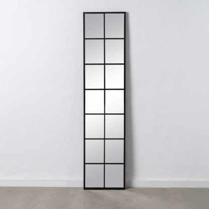 Espejo ventana negro metal-cristal 40 x 2,50 x 170 cm, Wood Nature