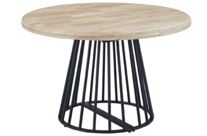Mesa comedor redonda extensible 120 - 160 - 200 cm brad nordish / negro, Adec Group