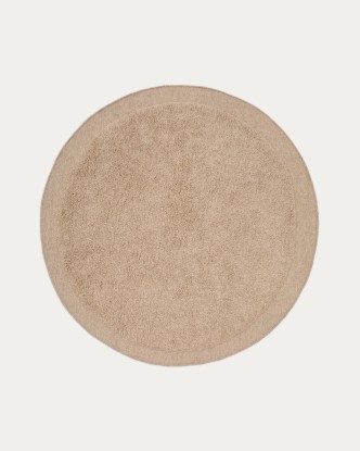 Alfombra redonda Marely de lana beige Ø 200 cm, Kave Home