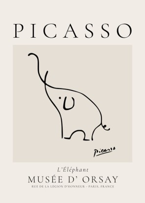 Pablo Picasso Animals Drawings the elephant, Artesta