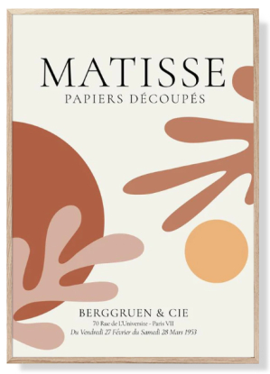 HENRI MATISSE PAPIERS DÉCOUPÉS VII (40 x 50 Marco madera roble), Artesta