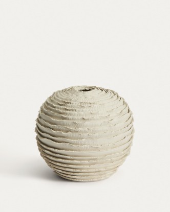 Jarrón Evania de cerámica beige 21 cm, Kave Home