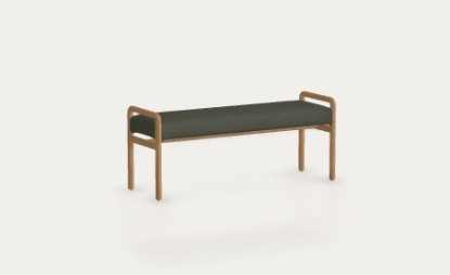 Banco Macaret (verde Oscuro Austin y patas en madera natural) , Kave Home