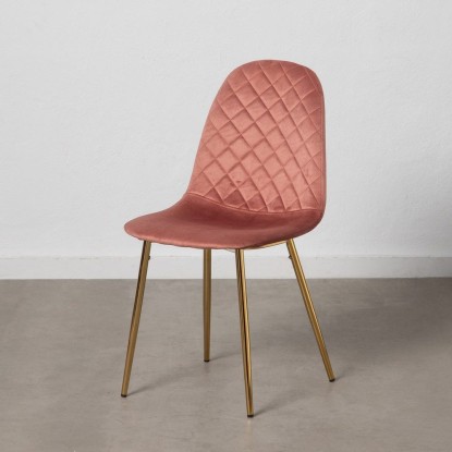 Silla terciopelo rosa salón 45 x 47 x 84,50 cm, Wood Nature