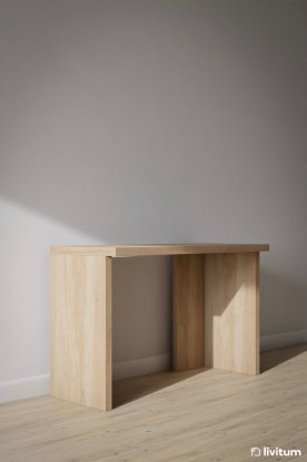 Mesa de estudio Esenzia modelo Me3 patas madera F-50, Baixmoduls